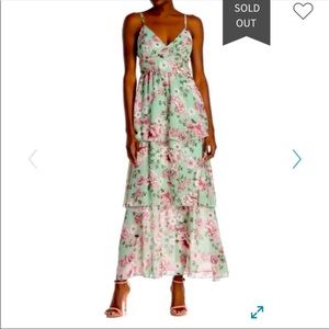 Bailey blue tiered floral maxi dress